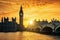 Big Ben and Westminster Bridge at dusk