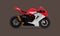 Big bike sport motorcycle fast speed modern sytle red gray color. vector illustration eps10
