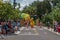 Big Bird and dancing girls in Sesame Street Party Parade at Seaworld 9