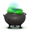 Big black cauldron cook green magic potion