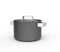 Big black soup pot with white handles