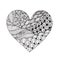 Big black and white zentangle heart