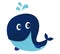 Big blue cartoon whale