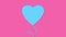Big blue heart balloon on pink color