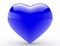 Big Blue Heart  isolated On White Background 3d rendering