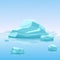 Big blue iceberg, Vector illustration arctic landscape.