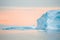 Big blue icebergs at sunset, Greenland