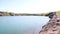 Big blue lake and amazing cloudy sky