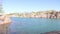 Big blue lake and amazing cloudy sky