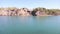 Big blue lake and amazing cloudy sky