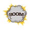 Big boom with powerful sparkle and dust clouds isolated vector illustration on white background.