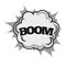 Big boom with powerful sparkle and dust clouds isolated vector illustration on white background.