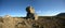 Big boulders on mountain plateau panoramic photo, Valdresflye