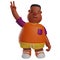 Big Boy 3D Cartoon Character with victory finger sign