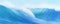 Big breaking blue ocean wave. Surfing summer wave banner