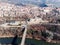 Big Bridge crossing the river in Veliko Tarnovo to an Orthodox Church and old town in a Cliff