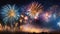 big bright and colorful fireworks in the night sky wallpaper