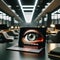 Big Brother Surveillance - Orwellian Laptop Screen with Eye. Generative AI