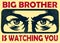 Big brother watching you spying eyes, surveillance and privacy concept vector illustration