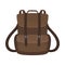 Big brown backpack. Vector illustration on a white background.
