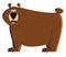 A big brown grizzly bear roaming around the bush vector color drawing or illustration