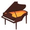 Big brown piano with open top illustration