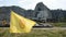 Big buddha carving on stone cliff of Wat Khao Tham Thiam in Suphanburi, Thailand