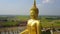 Big Buddha of Thailand, Aerial scene from sky Drone fly away