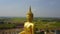 Big Buddha of Thailand, Aerial scene from sky Drone fly zoom