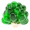 Big bunch of party balloons green translucent classic