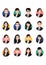 Big bundle of business people avatars. Set of male and female portraits. Men and women avatar characters. User pic vector