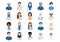 Big bundle of different people avatars. Set of medical or doctor team portraits. Men and women avatar characters