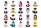 Big bundle of different people avatars. Set of professional airline team portraits. Men and women avatar characters