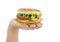 Big burger sandwich in hand