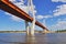 Big cable-braced bridge in Murom, Russia
