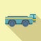 Big cargo truck icon flat vector. Airport support