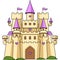 Big Castle Cartoon Colored Clipart Illustration