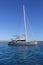 Big catamaran anchored in Illetes Formentera