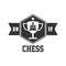 Big chess competition 2017 black and white emblem