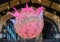 Big Christmas ball hangs in Hamburg Central Station