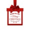 Big Christmas sale, square banner in form of gift with.