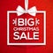 Big Christmas sale white gift box frame label on