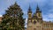 Big christmas tree in front of the Church of Our Lady before Tyn in the old town square of Prague, Bohemia