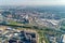 Big city, aerial view. High-rise residential construction, very high building density.