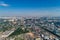 Big city, aerial view. High-rise residential construction, very high building density.