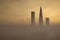 Big city during a sandstorm