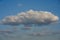 Big clouds in the blue sky in summer as background. Clouds in the blue sky