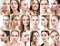 Big collage of different beautiful women.