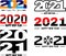 Big collection of 2021 Happy New Year signs. Set of 2021 Happy New Year symbols.