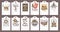 Big collection or bundle of christmas cards, posters, covers, labels and emblems